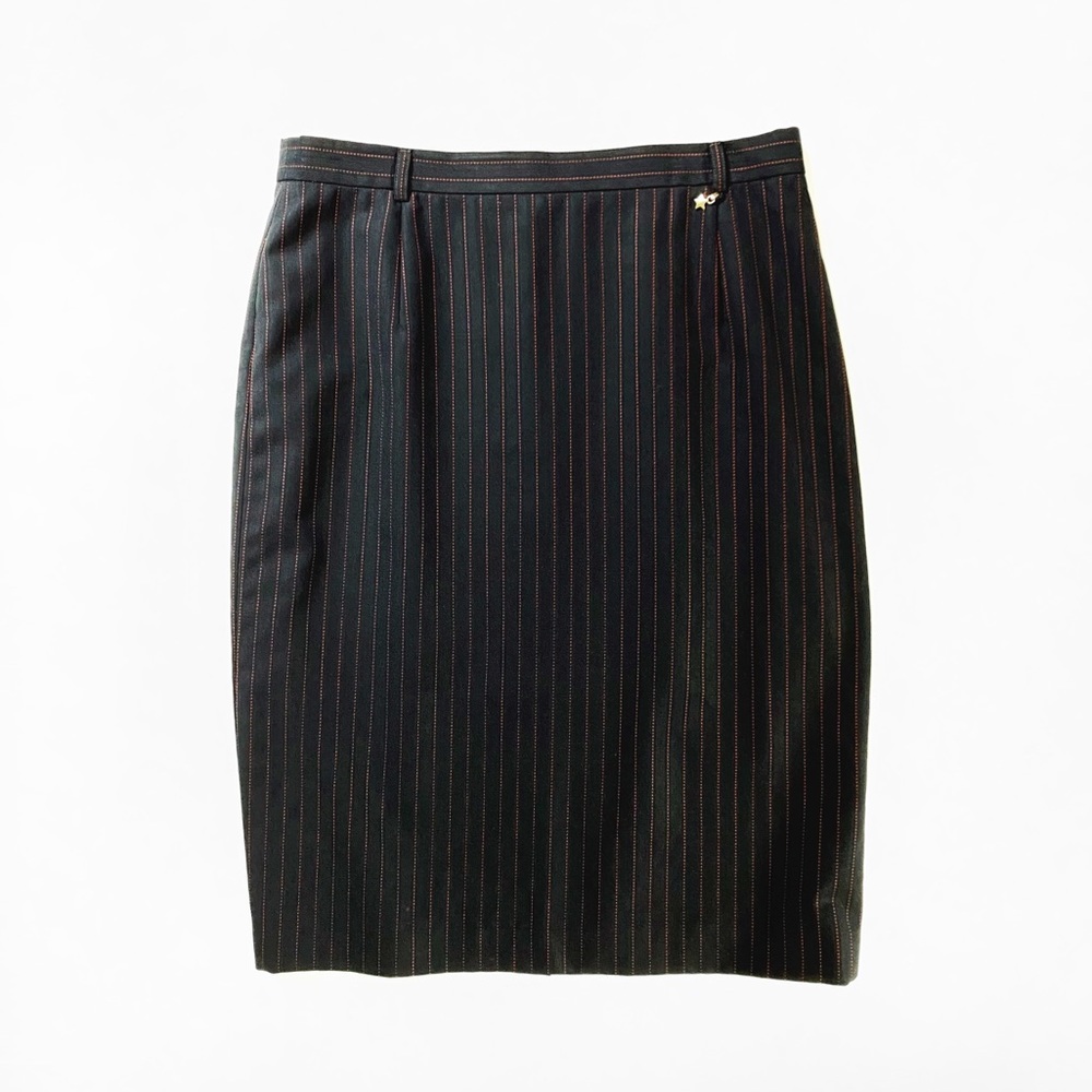 Buy 2 for $15. Escada Navy Pinstripe Pencil Skirt (M)